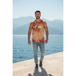 Rawgear  Bradley Martyn Tie Dye Men’s Tank Top  Activewear Size L Orange Workout